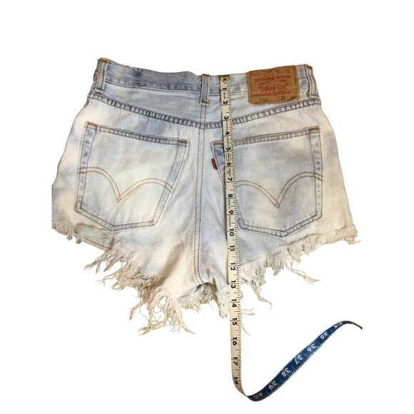 Levis Cut off Booty Shorts distressed raw hem bleached faded coastal cowgirl - Picture 7 of 7